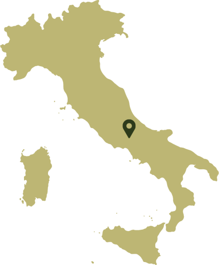 A map showing Italy and the location of the Abruzzo, Lazio and Molise National Park