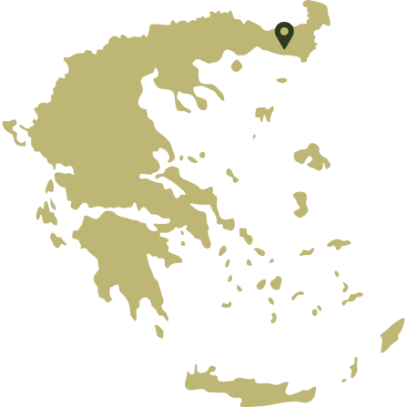 A map of Greece showing the case study in the north-eastern part of the country.