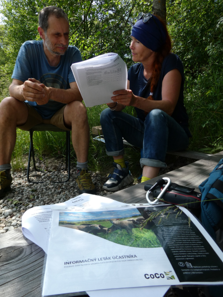 Farmer being interviewed by CoCo staff in Slovakia. 