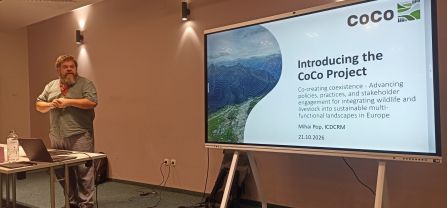 Mihai Pop introducting the CoCo project at the TusnadEcoBear Conference 2026