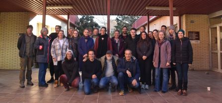Participants of the Zaragoza meeting are standing in front of the CITA building. 