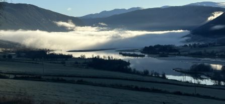 A misty lake in Nord-Gudbrandsdalen.