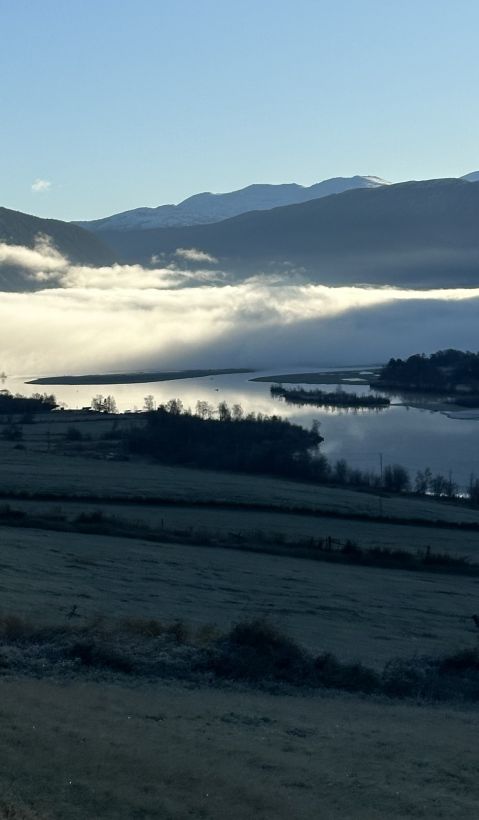 A misty lake in Nord-Gudbrandsdalen.