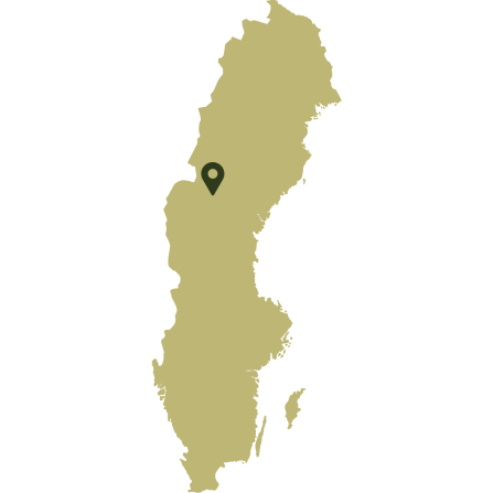 A map of Sweden showing the study area in the north, adjacent to the Norwegian border. 