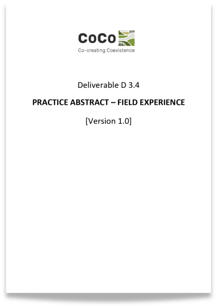 Cover page of Deliverable 3.4 - Practice Abstract: field experience.