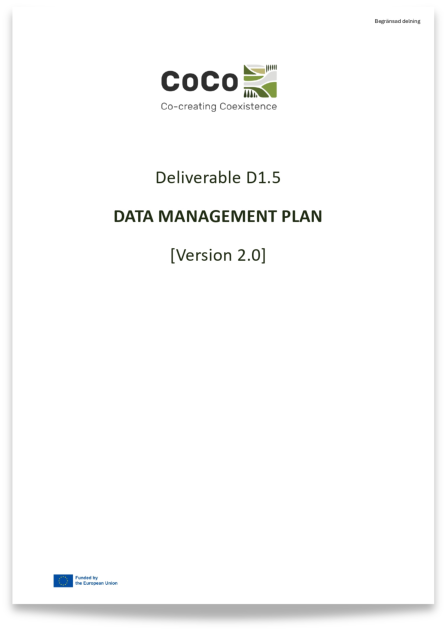Cover Page of Deliverable 1.5 - Updated Data Management Plan